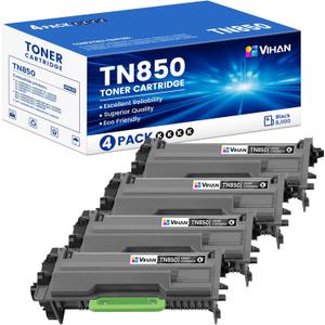 TN850 TN-850 Black High Yield Toner Cartridge 4 Pack Replacement for Brother TN850 TN850BK Toner HL-L6200DW MFC-L5850DW MFC-L5900DW MFC-L5700DW Printer Ink