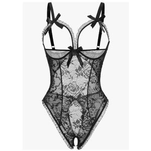 Avidlove Women One Piece Lingerie Sexy Lace Babydoll Mini Bodysuit, Black L