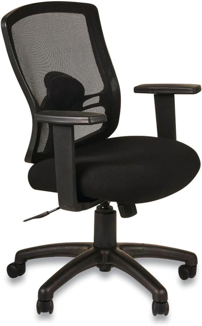 Alera ALEET4017B Etros Series 17.71 in. to 21.65 in. Seat Height Mesh Mid-Back Petite Swivel/Tilt Chair - Black