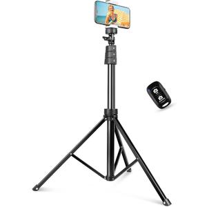 Aureday 68'' Cell Phone Tripod Stand with Remote Control - Versatile Selfie Stick Tripod for Live Streaming, Vlogging, and More - Compatible with iPhone, Android, GoPro, Cameras