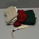 Personalized Christmas Stockings with Wooden Name Tags, 4 Pack 18 Inches Large Size Knitted Xmas Hanging Stocking for Fireplace, Family Holiday Party Decorations (Style2)