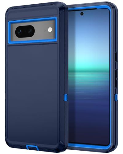 I-HONVA for Google Pixel 7 Case Shockproof Dust/Drop Proof 3-Layer Full Body Protection [Without Screen Protector] Rugged Heavy Duty Cover Case for Google Pixel 7 2022,Navy Blue