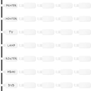 Trilancer Reusable Cable Cord Wire Labels, Easy to Write on, Hook&Loop Closure, for Organizing and Identification, Cable Tags, Multiple Uses - 35PCS(White)