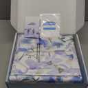 sunflower Extra Deep Pocket Queen Sheet Sets Fits 18"-24" in Deep Mattress -100% Cotton Queen Sheet Set, Blue Bloom Hotel Luxury Soft Breathable Sheet Sets for Queen Bed Deep Pocket