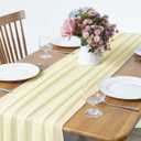 2 Pack 10Ft Light Yellow Chiffon Table Runner Sheer 29x120 Inch for Romantic Wedding Decor Bridal & Baby Shower Birthday Rustic Party Decoration