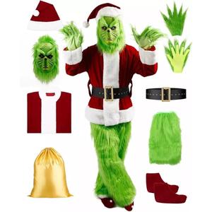 Christmas The Grinch Complete Costume Santa Claus Costume Adult 3XL