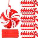 Jingmore 50 Set 8 oz Drink Pouches with Straws Heavy-duty Zipper Reclosable Liquor Smoothie Bags Cute Treat Packing Bags for Festive Parties DIY Gifts Daily Use(Candy,Red and White)