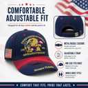 250th Anniversary Patriotic Baseball Cap, Embroidered USA Flag Hat, Adjustable Cotton Cap for Men Women, American Heritage Gift for Independence Day and Veterans Day Dark Blue