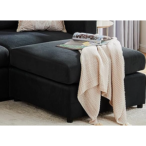 Sweetcrispy  Modern Sectional Sofa Couch Square Modular Floor Single Sofa Chair, Dark Gray