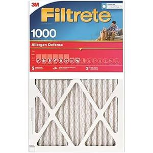 Filtrete 16x25x1 Air Filter MERV 11, MPR 1000 Micro Allergen Defense 2-Pack, AC Furnace HVAC Filters for Home, 3-Month Pleated Electrostatic (Actual Size 15.719 x 24.72 x 0.84 in)