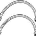 uxcell Faucet Supply Line Connector G1/2 Female x G1/2 Male 16 Inch Length 304 Stainless Steel Hose 2Pcs
