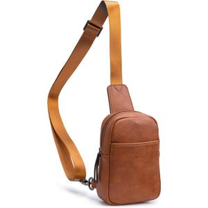 Alldaily Small Sling Bag for Women Crossbody Purse Leather Fashionable Trendy Chest Bag for Travel, Fanny Pack (Brown)