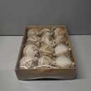 RoseCraft 12PCS Christmas Ball Ornaments, 3.14"/80MM Boho Shatterproof Linen Ornaments for Christmas Tree Hanging Decorations, for Home Rustic Party Farmhouse Xmas Decor.