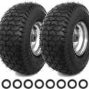 15x6.00-6 Replacement Lawn Mower Tires - 2 Pack Heavy Duty15x6.00-6nhs Rubber Tire and Wheel - Riding Lawn Mower Tires with Bearing Bore 3/4 Inch - Compatible with Most Riding Mowers and Lawn Tractors