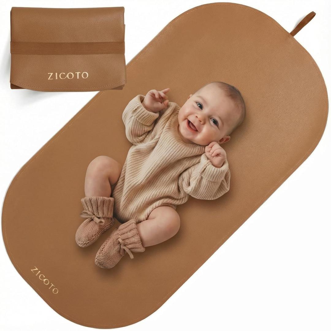 Beautiful Portable Baby Changing Pad - Wipeable and Easy to Clean Diaper Changing Mat - The Perfect Waterproof Vegan Leather Pad for Traveling