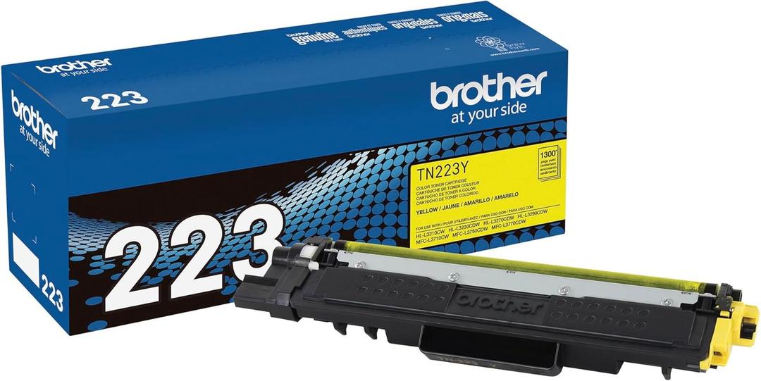 Brother Genuine TN223Y, Standard Yield Toner Cartridge, Replacement Yellow Toner, Page Yield Up to 1,300 Pages, TN223, Amazon Dash Replenishment Cartridge