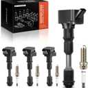 A-Premium Set of 4 Ignition Coil Pack and Iridium Spark Plugs Compatible with Volvo XC60 2015-2020, XC90 2016-2020, S60 2015-2020, XC40 2019-2020, S80 2016, S90 2017-2020, V60, V90, XC70, 2.0L