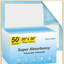 Super Absorbency Disposable Leakproof Underpads with Quick Drying for Baby, Adults, Puppy, Dog Bed Pee Pads, Extra Large, XXL Incontinence Pads, 30” x 36”, 50 Count