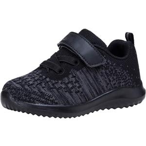 Toddler/Little Kid Boys Girls Shoes Running Sports Sneakers (All Black, Size: 13 Little Kid)