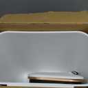 LAIMEQAY 2.4 Gallon Hanging Trash Can - Small Under Sink Trash Can with Lid, Wall Mounted Garbage Bin for Kitchen & Bathroom Cupboard, Odor-Control, Extended Clamping Ring, White (2.44"L x 5.82"W x 10.47"H)