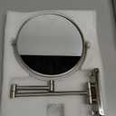 Wall Mounted Makeup Mirror - 10x Magnification 8'' Two-Sided Swivel Extendable Bathroom Mirror Nickel Finish