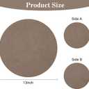 Round Placemats Dual Sided, Faux Leather Place Mats Non-Slip Heat Stain Resistant Outdoor Table Mats Indoor Placemats for Kitchen Dining (Brown, Set of 4)