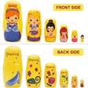 Princess Nesting Dolls for Girls Kids, 6 Pcs Princess Girls with Dress Handmade Wooden Nesting Dolls Matryoshka Doll for Kids Birthday Home Decoration