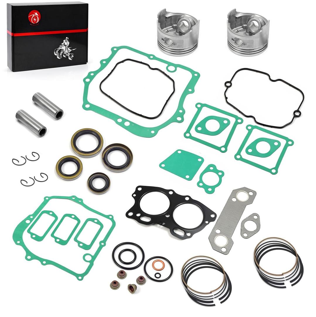 Piston & Ring Gasket Seal Rebuild Kit STD Compatible with EZGO Fuji Robin 295cc EH29C 4 Cycle Gas Golf Cart MCI Engine 1991-2008 OEM 26607-G01 26608-G01