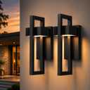 Modern LED Outdoor Wall Lights, Matte Black Waterproof Exterior Light Fixtures for House, Warm White 3000K Porch Sconce for Garage Entryway Patio, Integrated LED Hardwired, 2 Pack, 13.7 Inch - 2 Pack