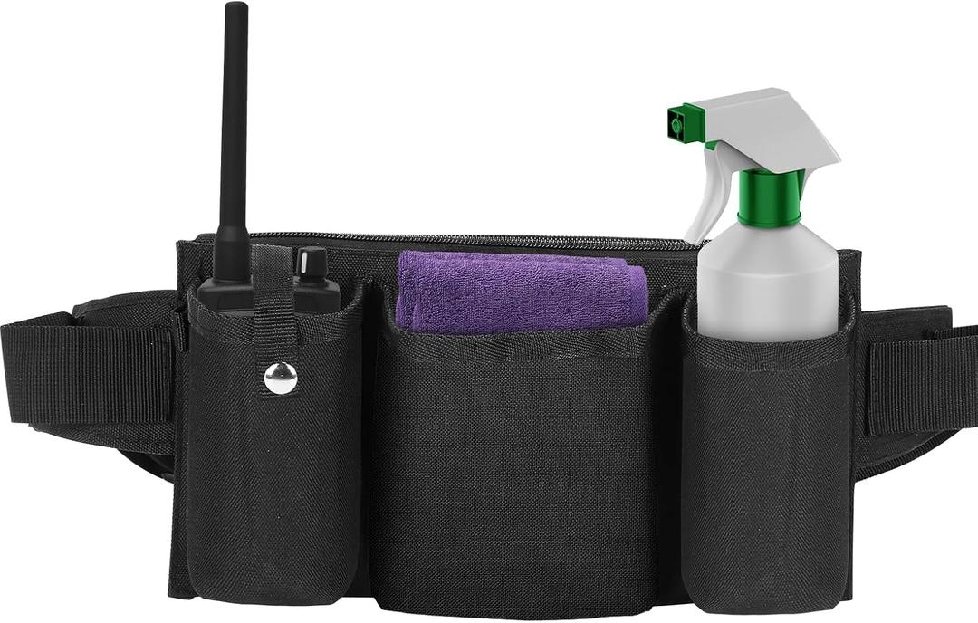 Tool Pouch, Waist Tools Bag Belt, Bottle Holster, Heavy Duty Working Tool Apron for Janitorial, Custodial, Housekeeping, Cleaning (G)