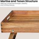 Extra Large Folding Bed Tray Table, 22 x 14 Acacia Wood Breakfast Tray, Food Serving Tray with Legs for Eating in Bed