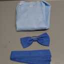 Kids Blue Dress Costume Cosplay Girls Princess Dress Summer Dress Blue Skirt Belt Bow Headwear Outfit Halloween Suit, Medium