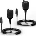 Retevis Walkie Talkie Speaker Mic,AI Noise Reduction,IP54 Waterproof,Kevlar Cable,for HD1 HD2 RT29 RT29D RT48 NR30 NR30S NR30D RB23,Compatible with Motorola GP328 Plus GP344 Two Way Radio (2 Pack)