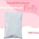 Pretty Package Store 6x9 Designer Poly Mailer 100 Pack Heavy Duty Waterproof Self Seal Shipping Bags for Small Business Large Mailing Envelopes Bulk Tear Resistant Packaging Blue Stripe