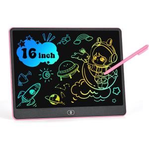 LCD Writing Tablet, 16 Inch Colorful Doodle Board Drawing Tablets for Kids, Toddler Educational Learning Toys for 3 4 5 6 7 8 Year Old Boys Girls Birthday Christmas Gift