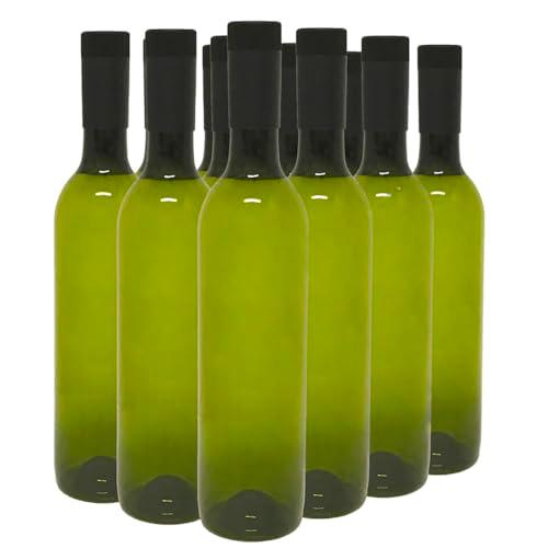 nicebottles Plastic WineBottles & Screw Caps, Green, 750ml - Pack of 12