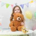 Tezituor Small Teddy Bear Stuffed Animals 18inch, Cute Teddy Bear Plush Toys for Kids Girl Boy, Christmas Bear Plushie Gift for Girlfriend Boyfriend Women Wife, Brown