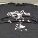 California city Santa Cruz Skeleton Surfing Skateboard T-Shirt, Black, XL