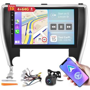 8 Core [4G+64G] Car Radio for Toyota Camry 2015 2016 2017 - Android 13 Touch Screen Camry Stereo, DSP 32 EQ/IPS/Carplay/Android Auto/SWC/BT/WiFi