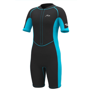 Hevto Kids Wetsuit Shorty for Boys Toddler Girls Youth 2mm Neoprene Thermal Wet Suit Front Zip for Swimming Snorkeling Surfing Diving (Color: K1S-Front Zip-Blue,Size 4)
