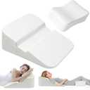 Side Sleeper Pillows for Adults,2PCS Bed Wedge Pillow Set for Sleep,Contoured Support Pillows,Support Shoulder Relief,Ergonomic Shoulder Pillow for Side Sleepers,Removable and Clean