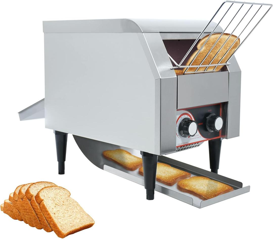Commercial Toaster Conveyor 150slices/Hour,Stainless Steel Conveyor Toaster for Bun Bagel Bread Heavy Duty with 7 Speed Control/3 Toaster Mode Speed Control/3 Toaster Mode