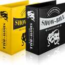 Sinload 2 Set Show Bill Binder with Sleeves for Broadway and Theatre 3 Ring 9.5 x 9.5Theater Program Holder with 40 Sheet Protectors PU Leather Playbill Binders Playbill Holder(Yellow and Black)