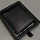 Men's Genuine Leather Bifold Wallet Slim Wallet with Coin Pocket, 6 Card Slots, ID Window & 2 Bill Compartments Durable Everyday Leather Wallet for Men (Dark Gray)