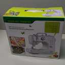 Sewing Machine for Beginners, Electric Portable Mini Sewing Machine with 50 Pcs Fabric and 32 Pcs Sewing Threads Kit, 12 Built-in Stitches 2 Speed with Foot Pedal (Purple)