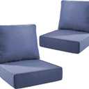 Outdoor Seat Cushion Set-24 x 24 x 6 Inch Outdoor Chair Cushions Set of 2 with Water Resistant & Removable Cover Outdoor Cushions for Patio Furniture Chair Sofa Couch-Blue