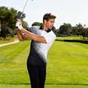 Mens Golf Shirts Short Sleeve Dry Fit Athletic Moisture Wicking Golf Polo Performance Printed Collared Polos (White, M)