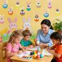 48 Pcs Easter Bunny Cutouts & Masks with 100 Glue Points - DIY Classroom Party Decor Favors