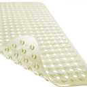 Yimobra Bathtub Mat Non Slip, Super Strong Suction Cups, 27.5"x15.5" Long Shower Mat with Drain Holes, Machine Washable Fast Draining Bath Mats, Bathroom Essentials,Beige