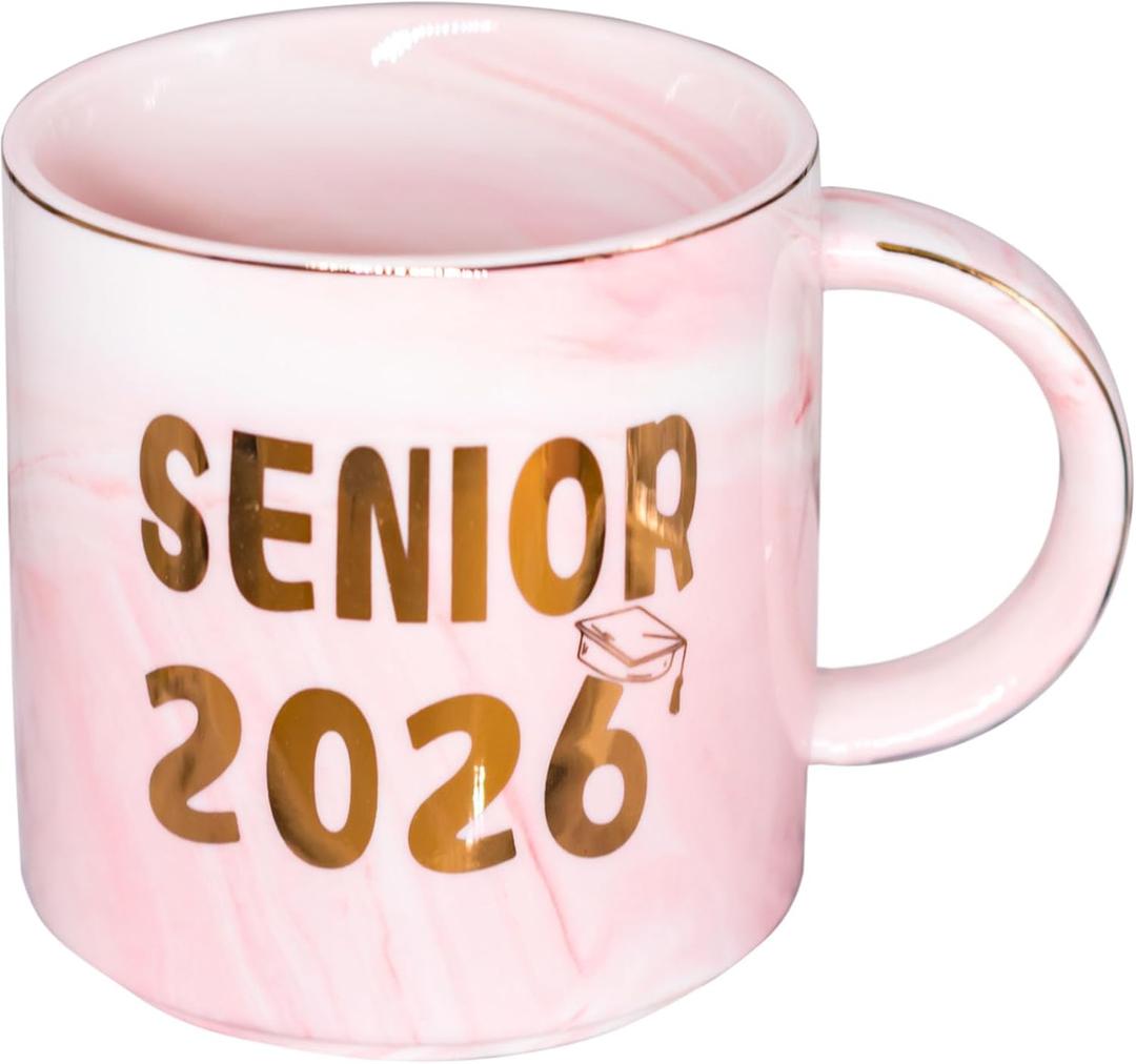 Senior 2026 Gifts Coffee Mug - Cute Graduation Class of 2026 Gifts for Her Sister Daughter Students on Senior Night - Pink Coffee Cup 11.5oz